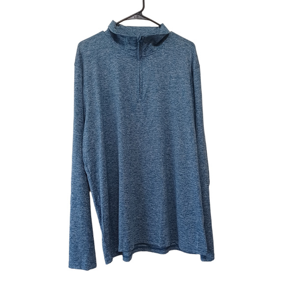 Stylus Mens Mock Neck Long Sleeve Quarter-Zip Pullover - Picture 1 of 2